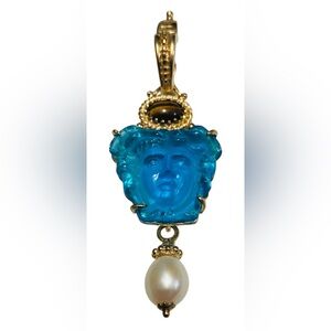 Tagliamonte Italy 🇮🇹 18K Over Sterling Silver Venetian Cameo Medusa Pendant